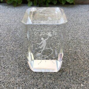 Laser Etched AQUARIUS Zodiac 1.20-2.18 Sign Paperweight Glass Figurine 3" x 2"​